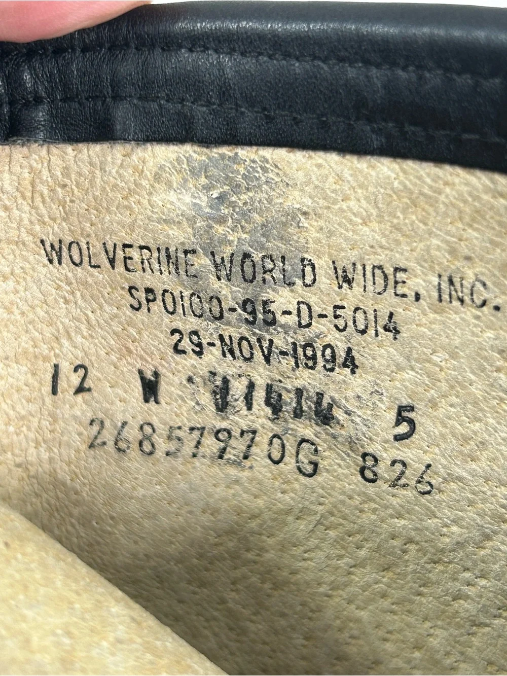 Wolverine Black Leather Military Combat Boots Size 12